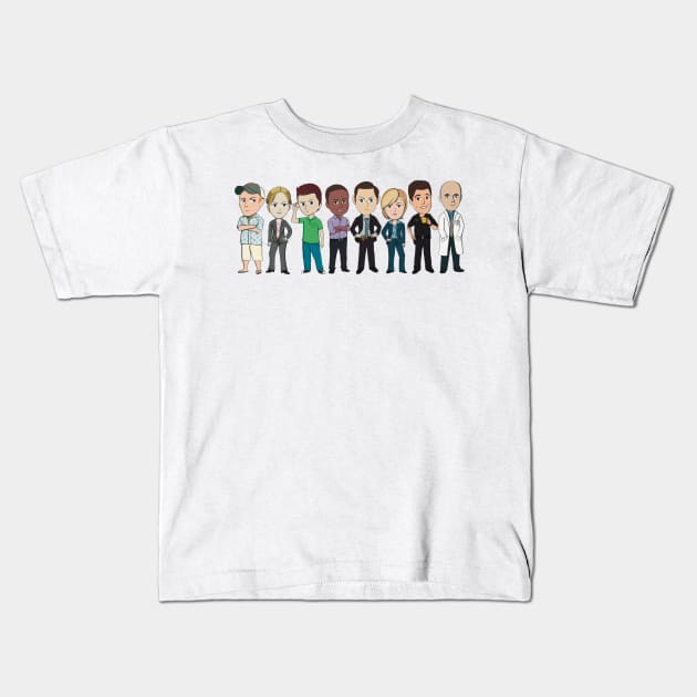 Complete Team Psych Chibi characters Kids T-Shirt by CraftyNinja